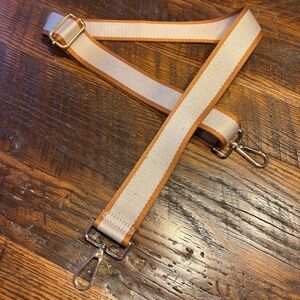Tan and Khaki Adjustable Crossbody Strap - adjusts from 27" to 47" in length